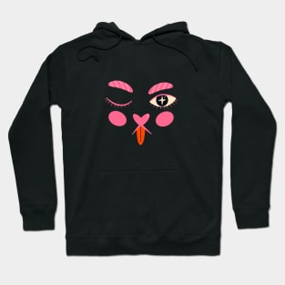 Cute black cat face illustration Hoodie